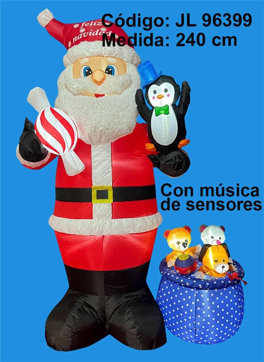 Inflable navideño Santa Claus con pingüino JL 96399